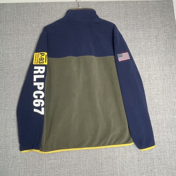 POLO Ralph Lauren Sweater Men’s Large Fleece Camo Blue Green Red New $198 - Picture 3 of 16